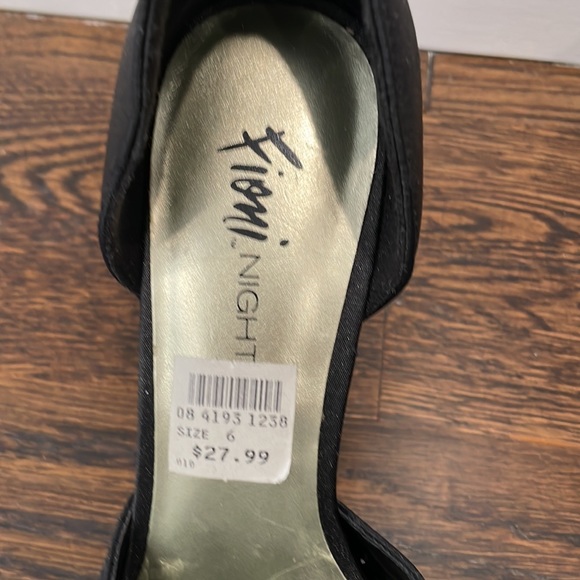 Fioni Black Satin Three Inch Heels - Picture 2 of 8